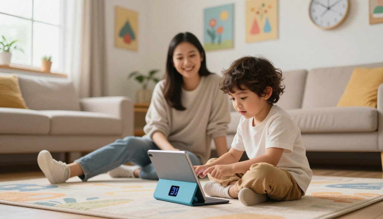 A child using a visual schedule to move calmly between activities