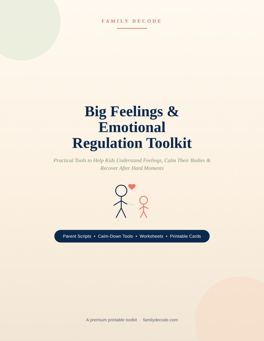 Big Feelings & Emotional Regulation Toolkit — Family Decode printable cover
