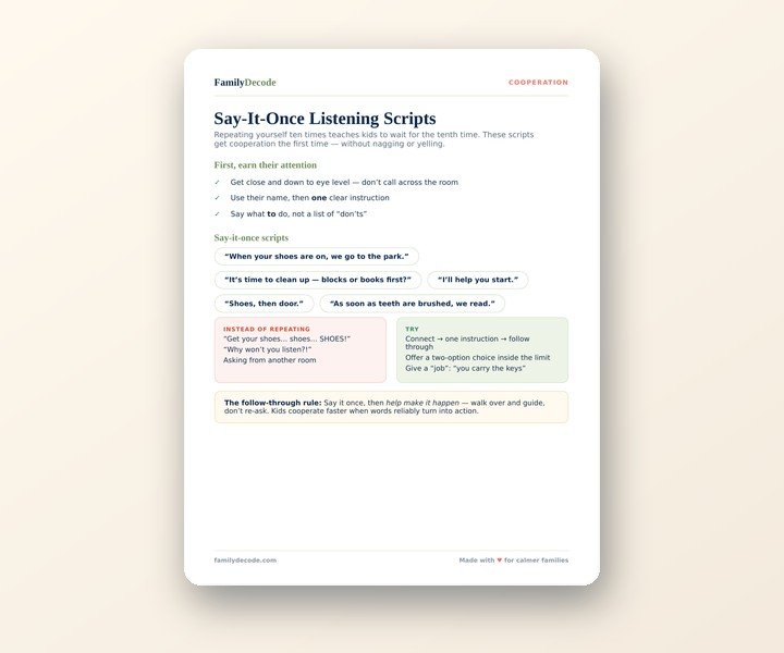 Say-It-Once Listening Scripts preview