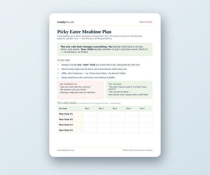 Picky Eater Mealtime Plan preview